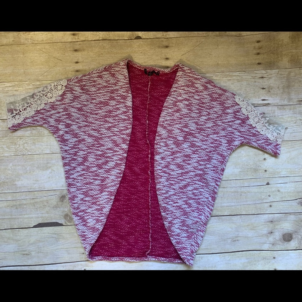 Magenta open front sweater/cardigan
